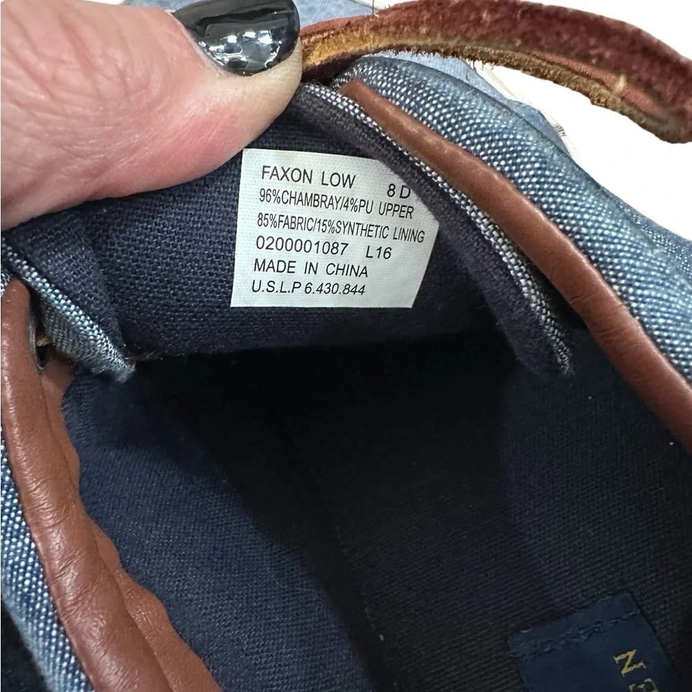 Polo Ralph Lauren Men Low Top Sneakers Faxon low Washed Denim Sz 8